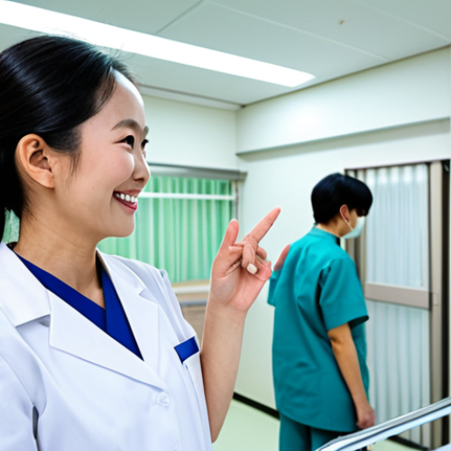 Home 26 **
"A Vietnamese nurse in professional, modest attire, standing in a modern hospital ward in Japan. She is smiling and interacting with a patient. The background shows advanced medical equipment and a clean, bright environment. Safe for work, appropriate content, fully clothed, professional, perfect anatomy, natural proportions, well-formed hands, proper finger count, family-friendly."
**