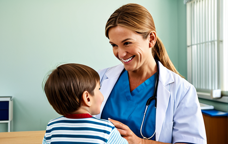 **Rural Clinic Scene:** "A kind, fully clothed, professional female doctor in a simple rural clinic examining a healthy, smiling child, fully clothed. Background shows basic medical equipment. Natural lighting. Appropriate content, safe for work, modest attire, perfect anatomy, natural proportions, high quality."